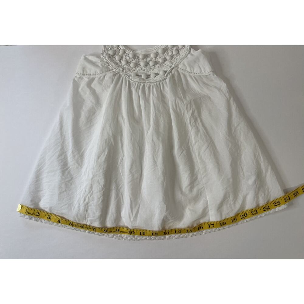 Monsoon White Cotton Sparkle Smocked Summer Top Size 8/9 - Picture 7 of 10